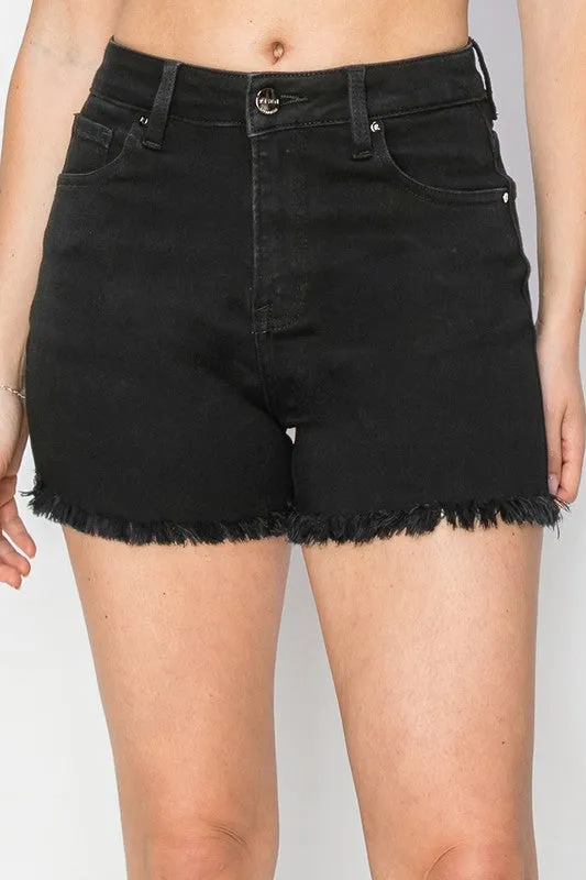 Risen Black High Rise Jean Shorts