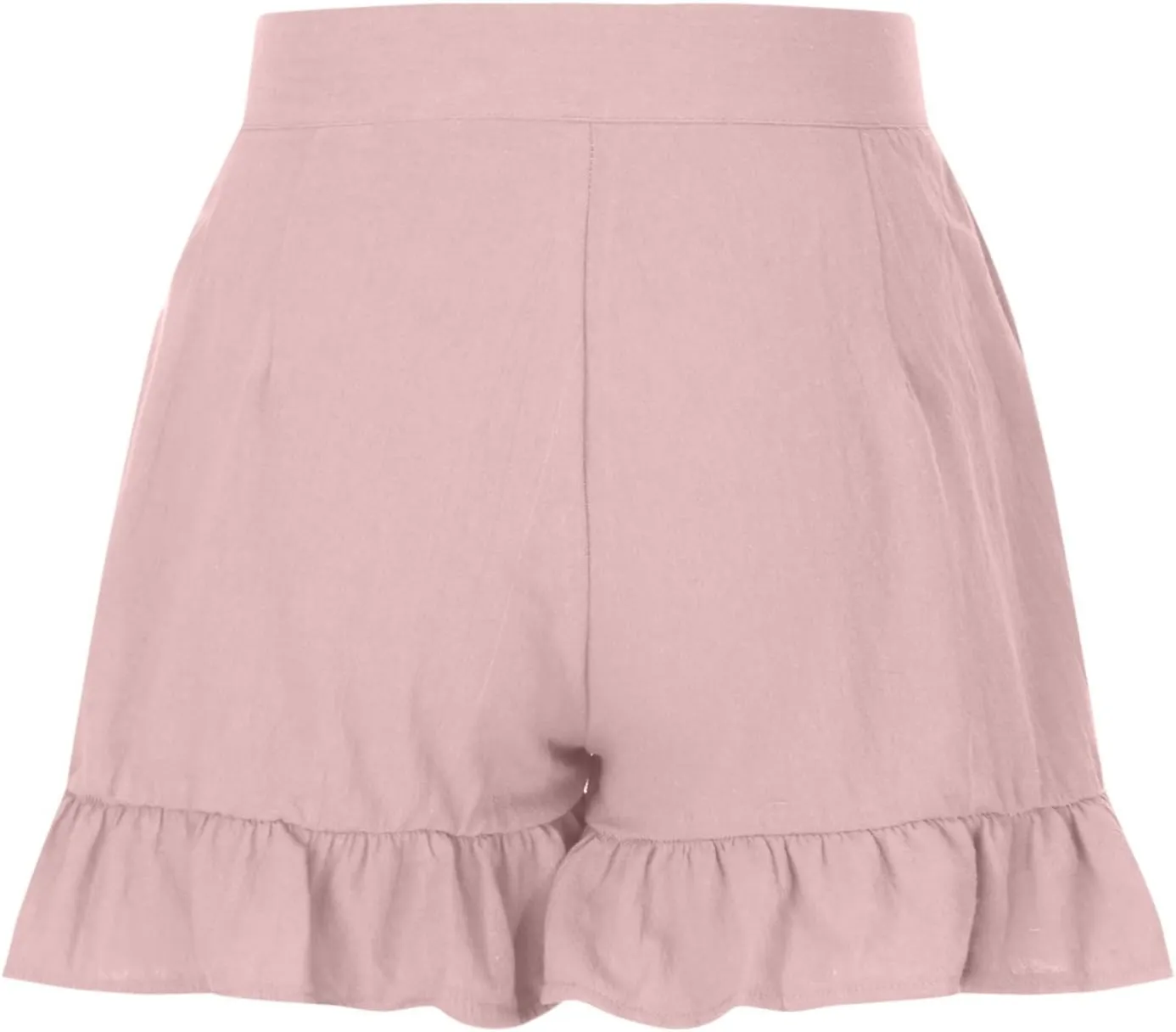 Ruffle Shorts for Women Comfy Casual High Waisted Shorts Wide Leg Summer Beach Lightweight Short Pants with Pockets