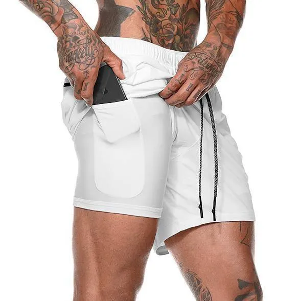 Running Shorts  2 in 1 Sports Jogging Fitness Quick Men's Shorts