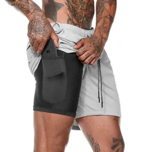 Running Shorts  2 in 1 Sports Jogging Fitness Quick Men's Shorts