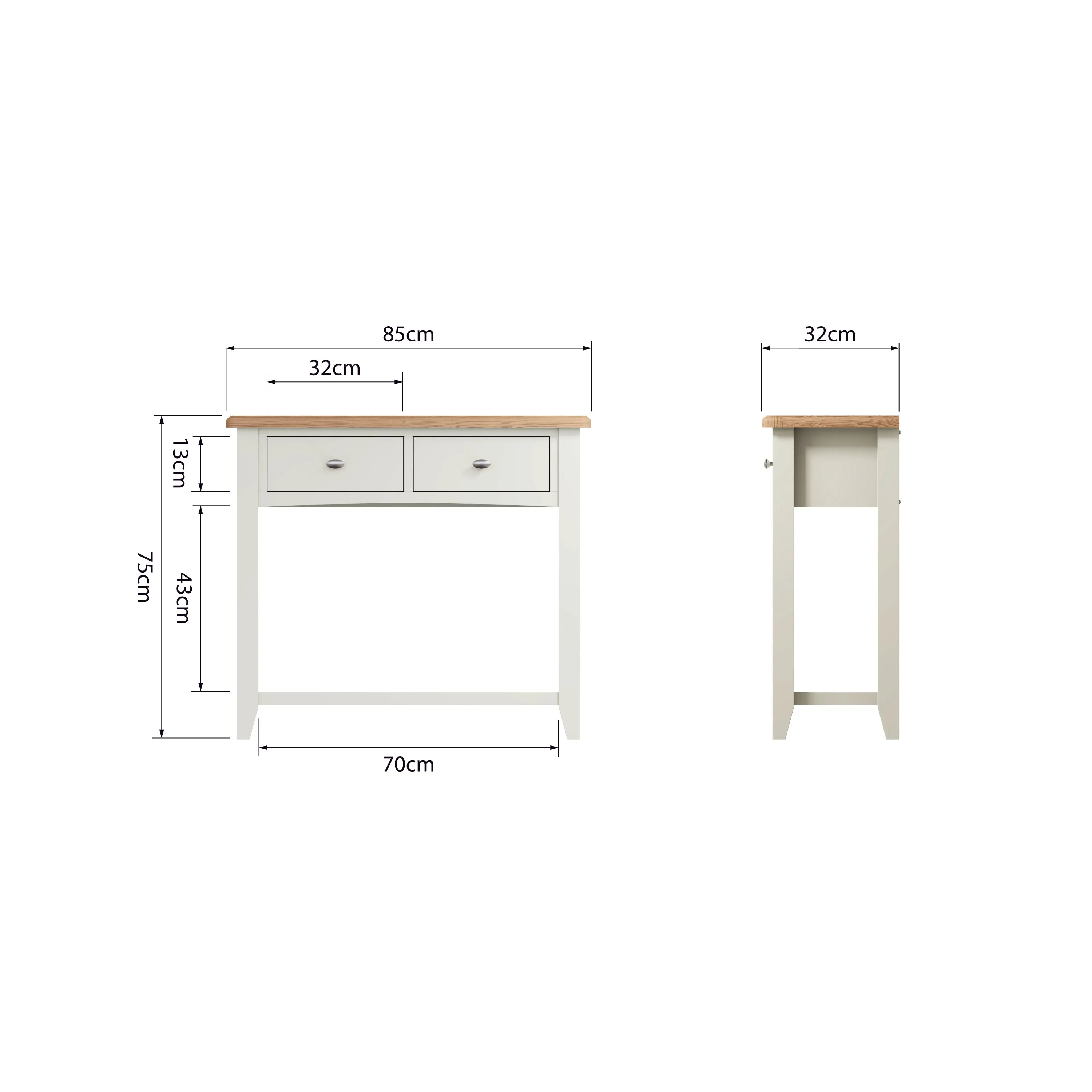 Salisbury Pure White Console Table 85 x 32 x 75 cm
