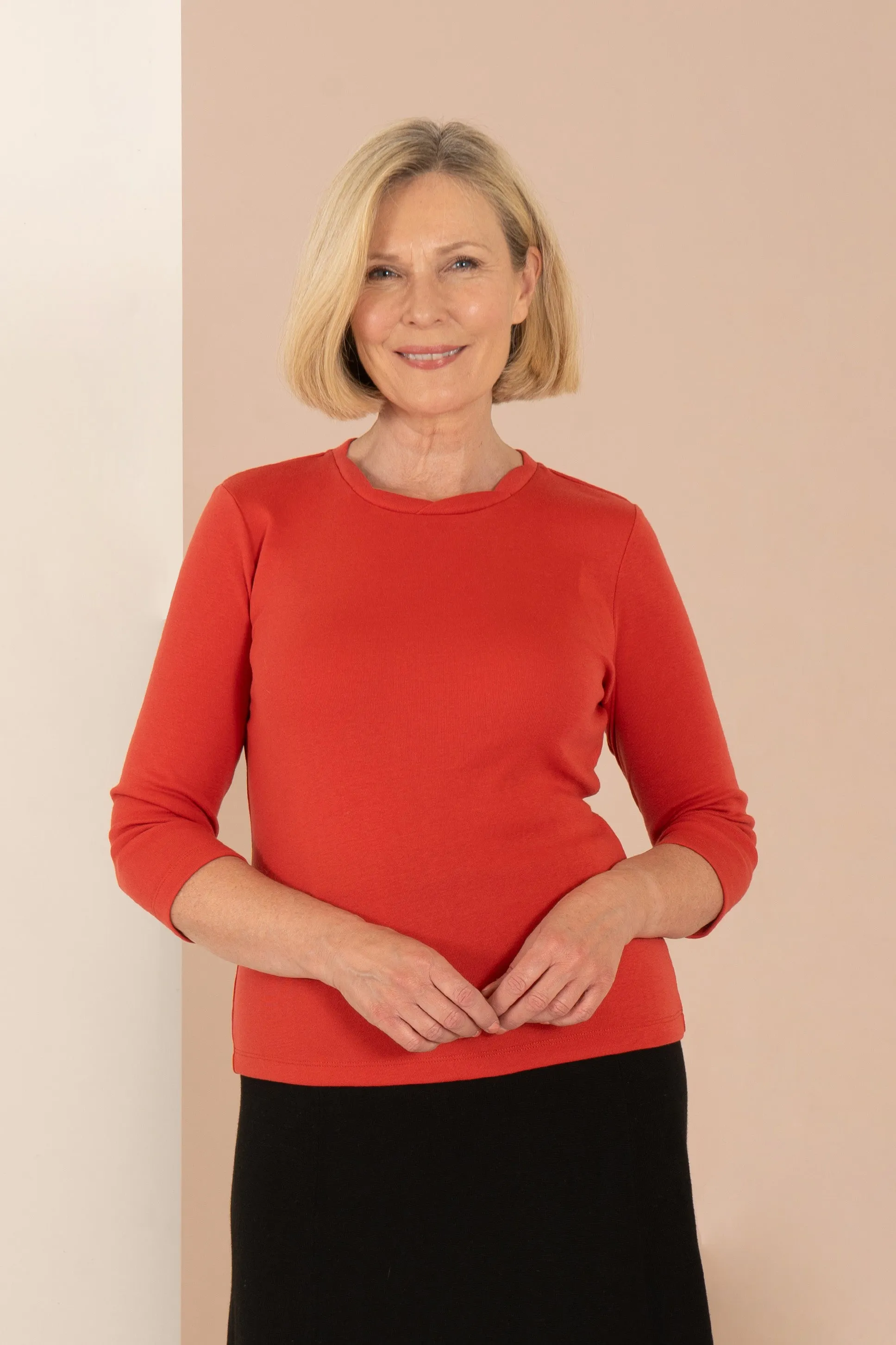 Scalloped Neck Top