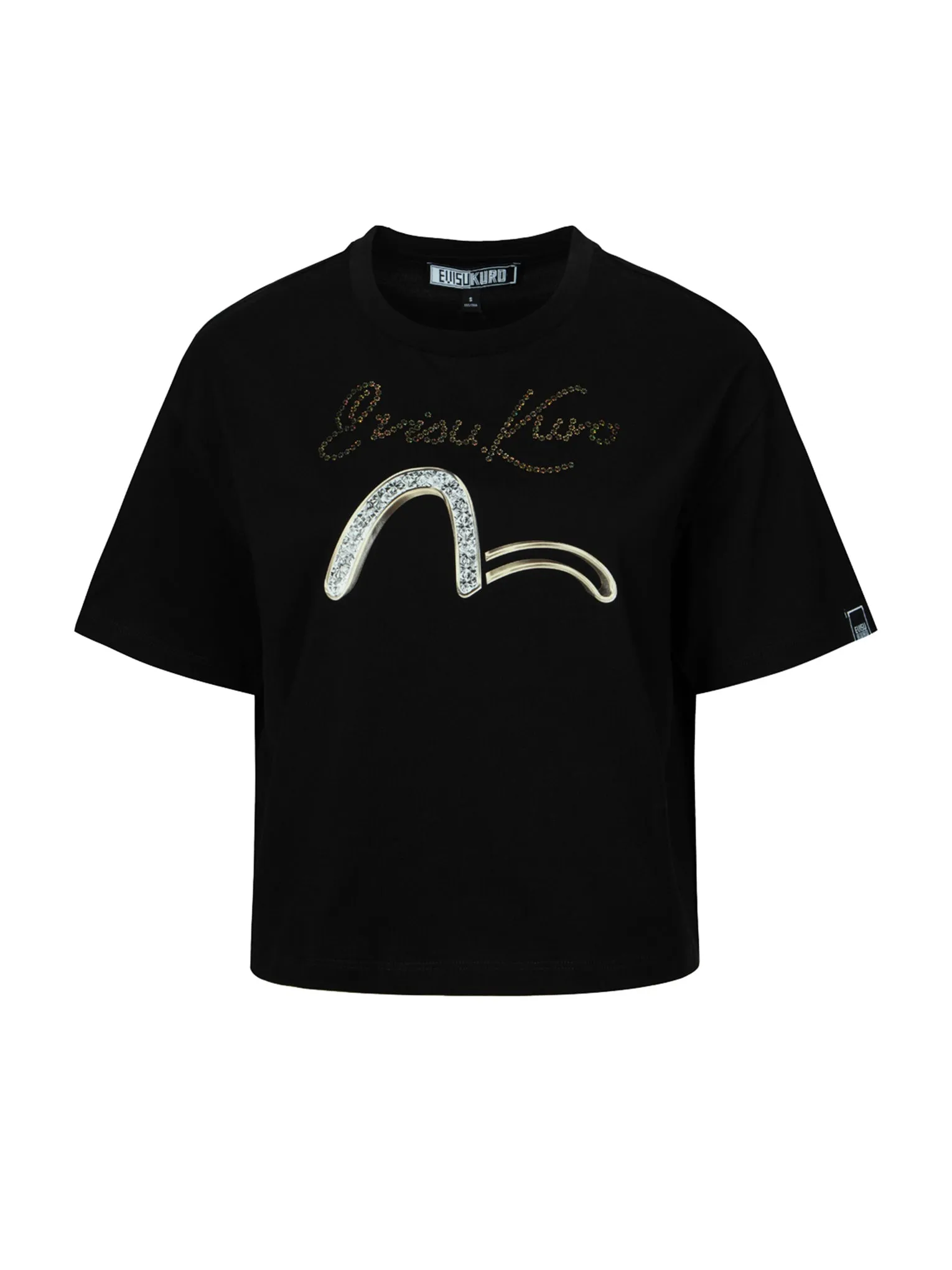 Seagull and Logo Sequined Loose Fit T-shirt