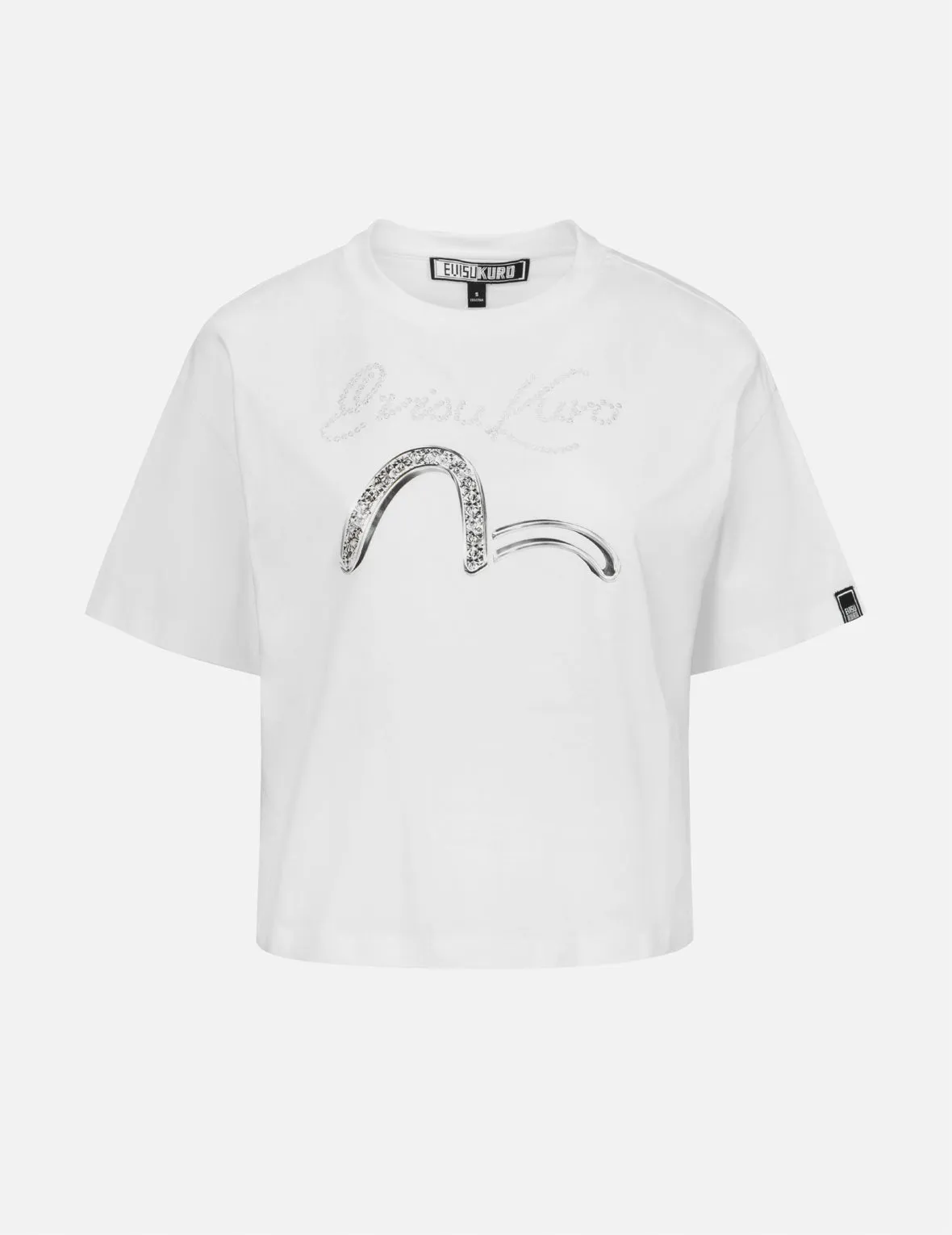 Seagull and Logo Sequined Loose Fit T-shirt