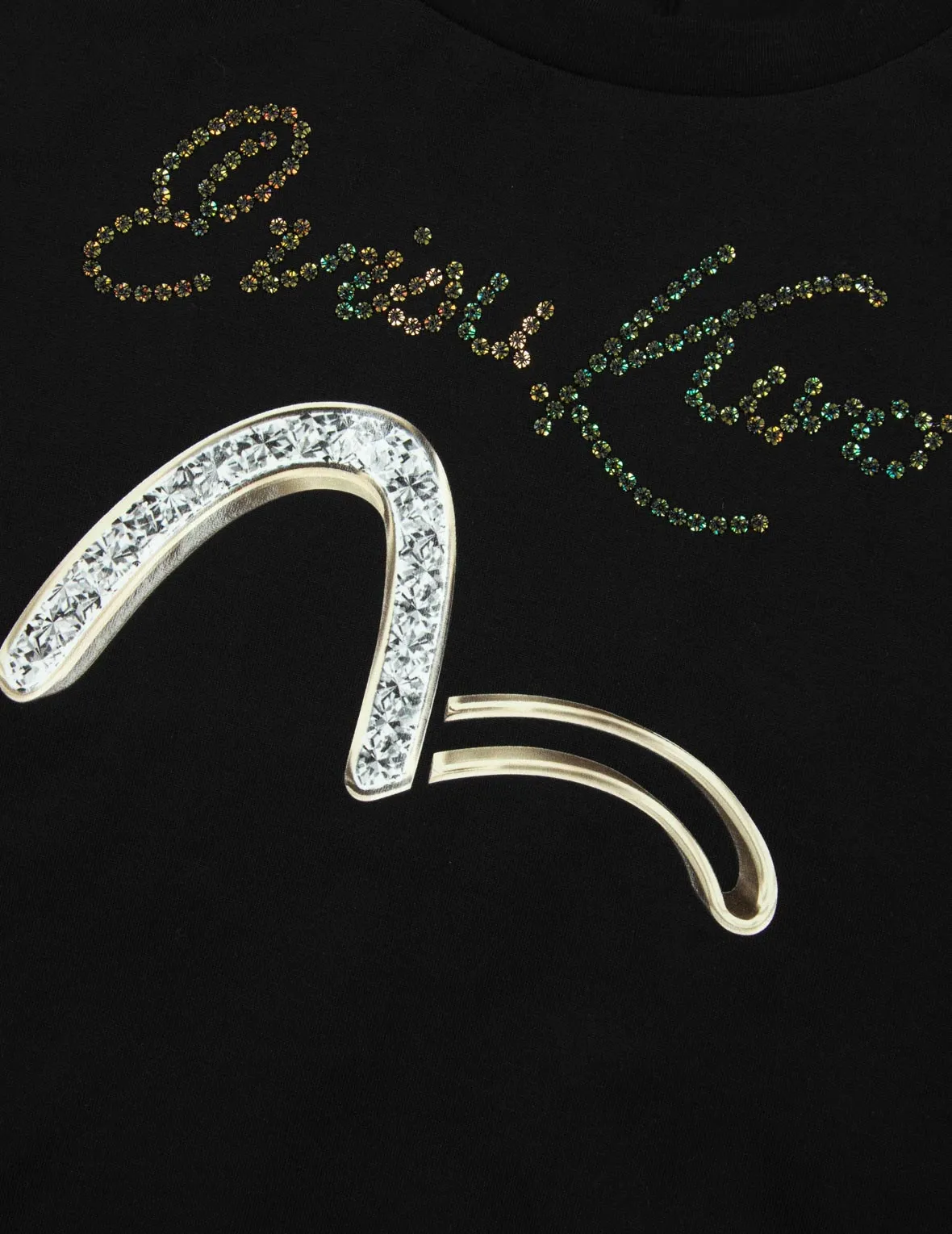 Seagull and Logo Sequined Loose Fit T-shirt