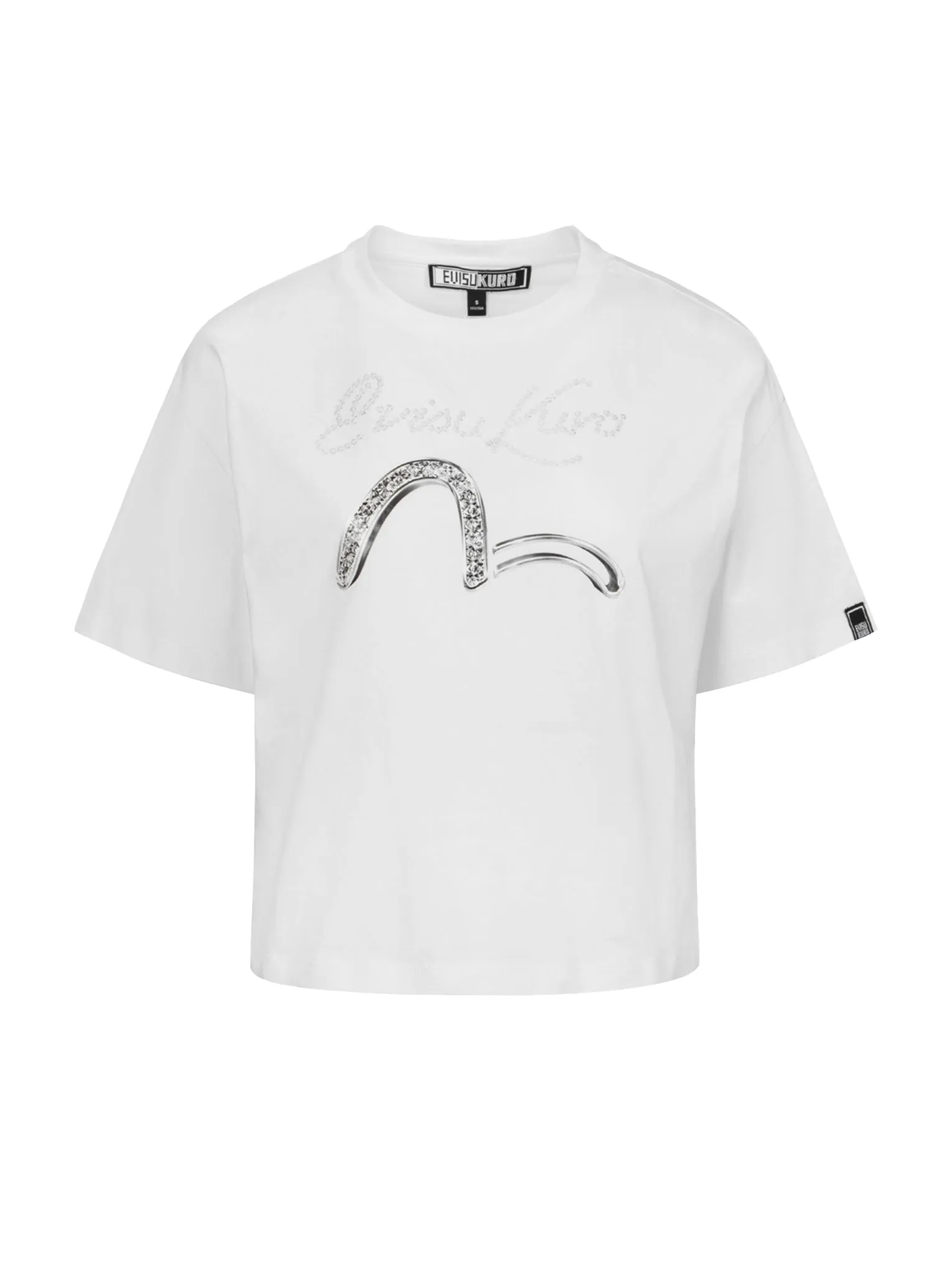 Seagull and Logo Sequined Loose Fit T-shirt