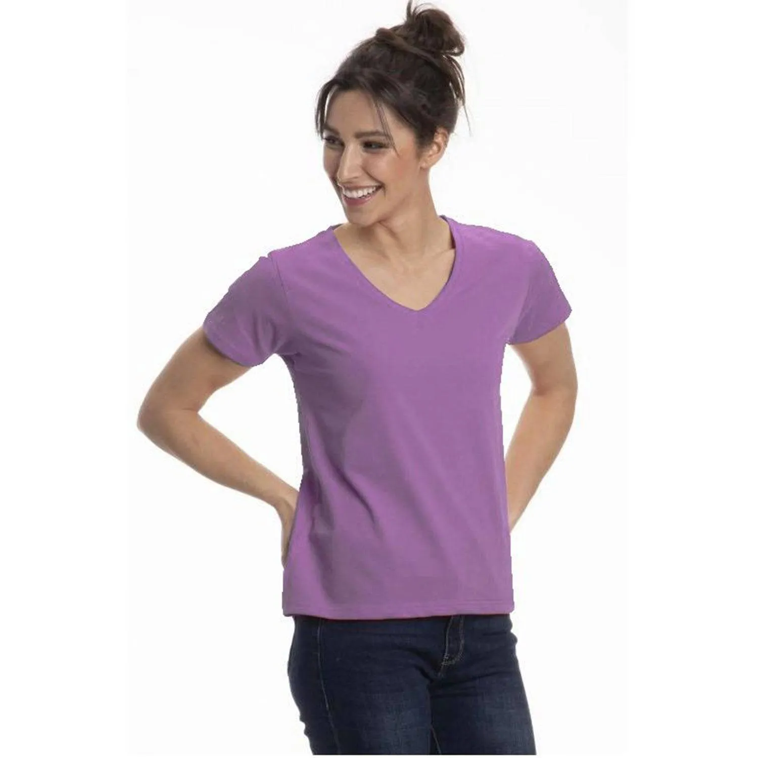 Short Sleeve V-Neck T-Shirt for Women in Pretty Spring Colors