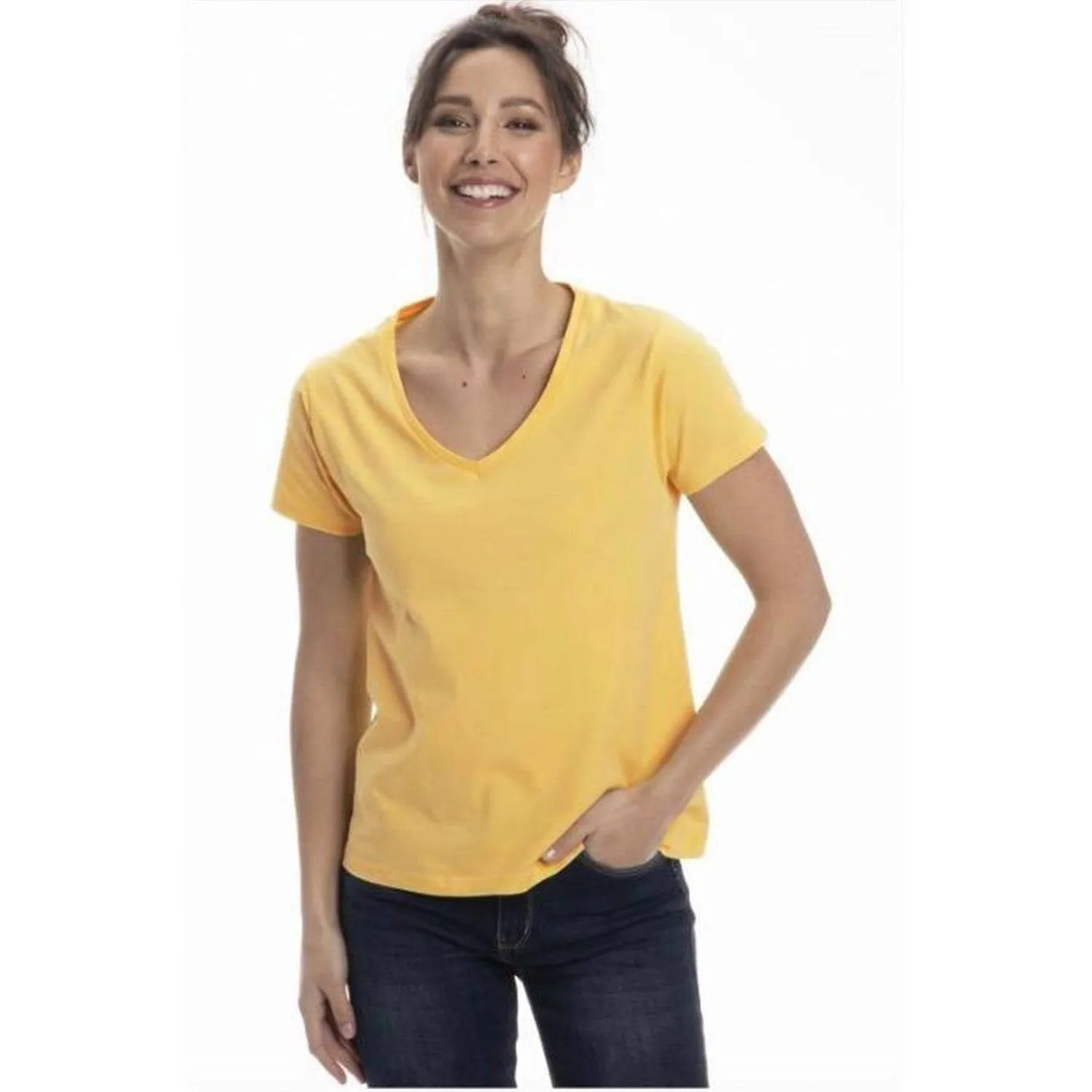 Short Sleeve V-Neck T-Shirt for Women in Pretty Spring Colors
