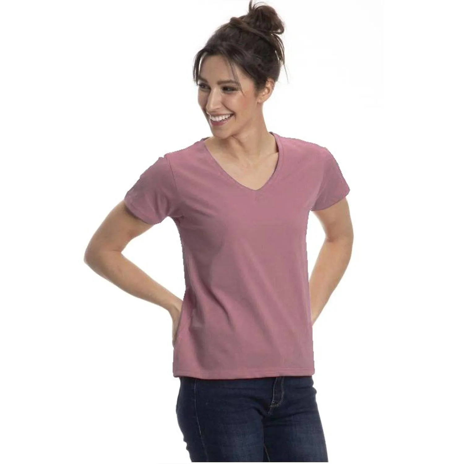 Short Sleeve V-Neck T-Shirt for Women in Pretty Spring Colors