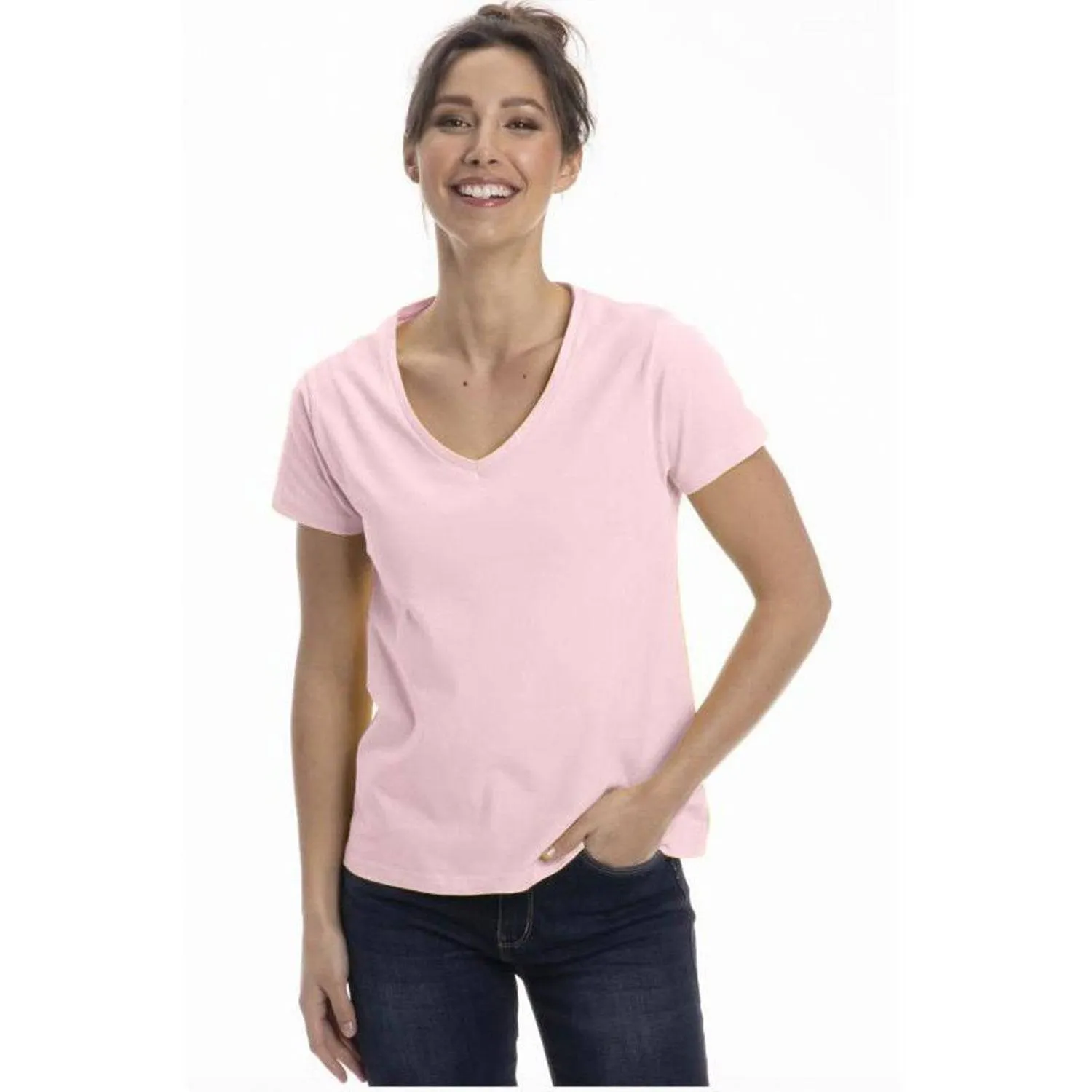 Short Sleeve V-Neck T-Shirt for Women in Pretty Spring Colors