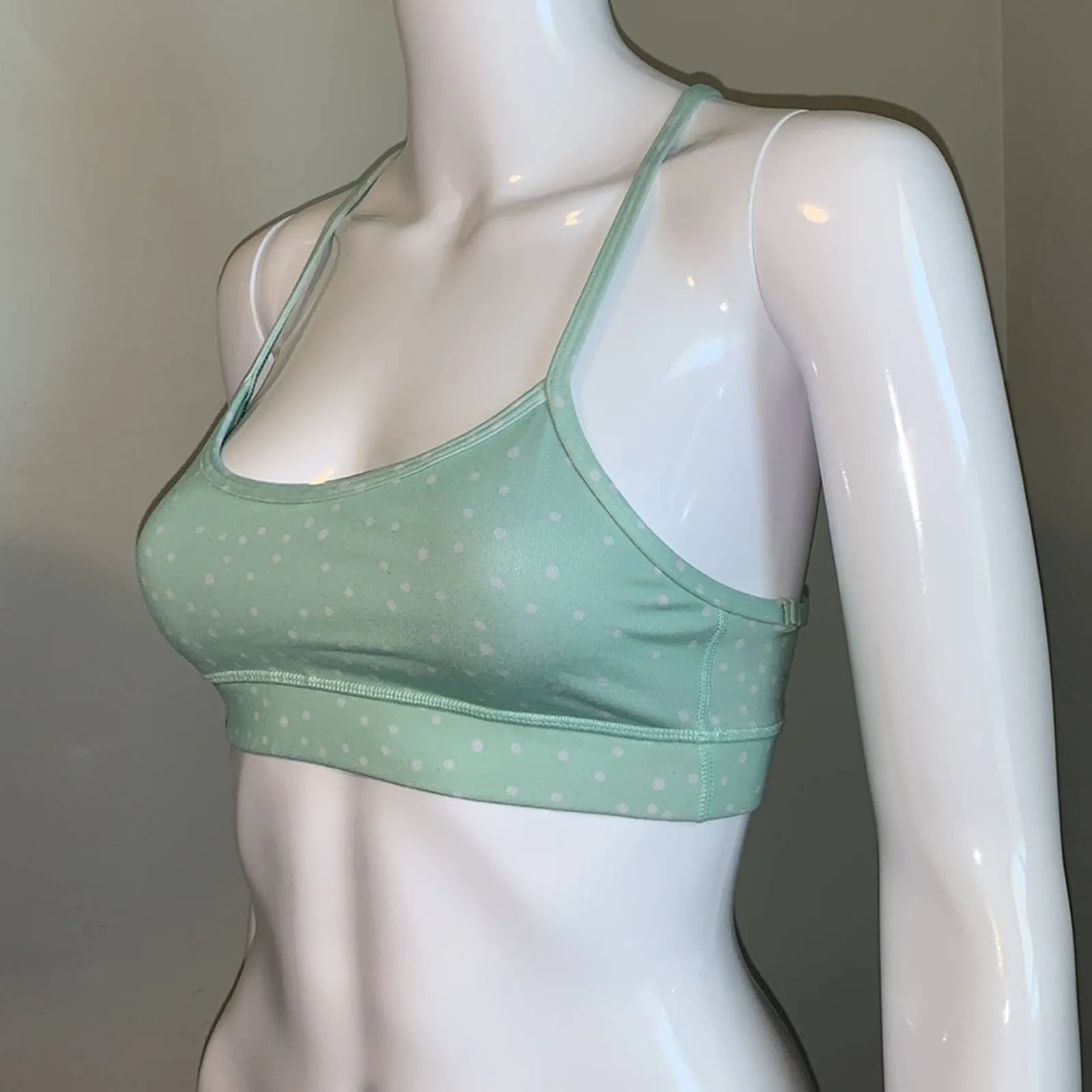Size XS Lululemon Flow Y Bra IV in Petit Dot Fresh Teal / Fresh Teal