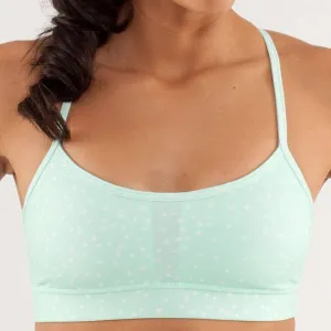 Size XS Lululemon Flow Y Bra IV in Petit Dot Fresh Teal / Fresh Teal