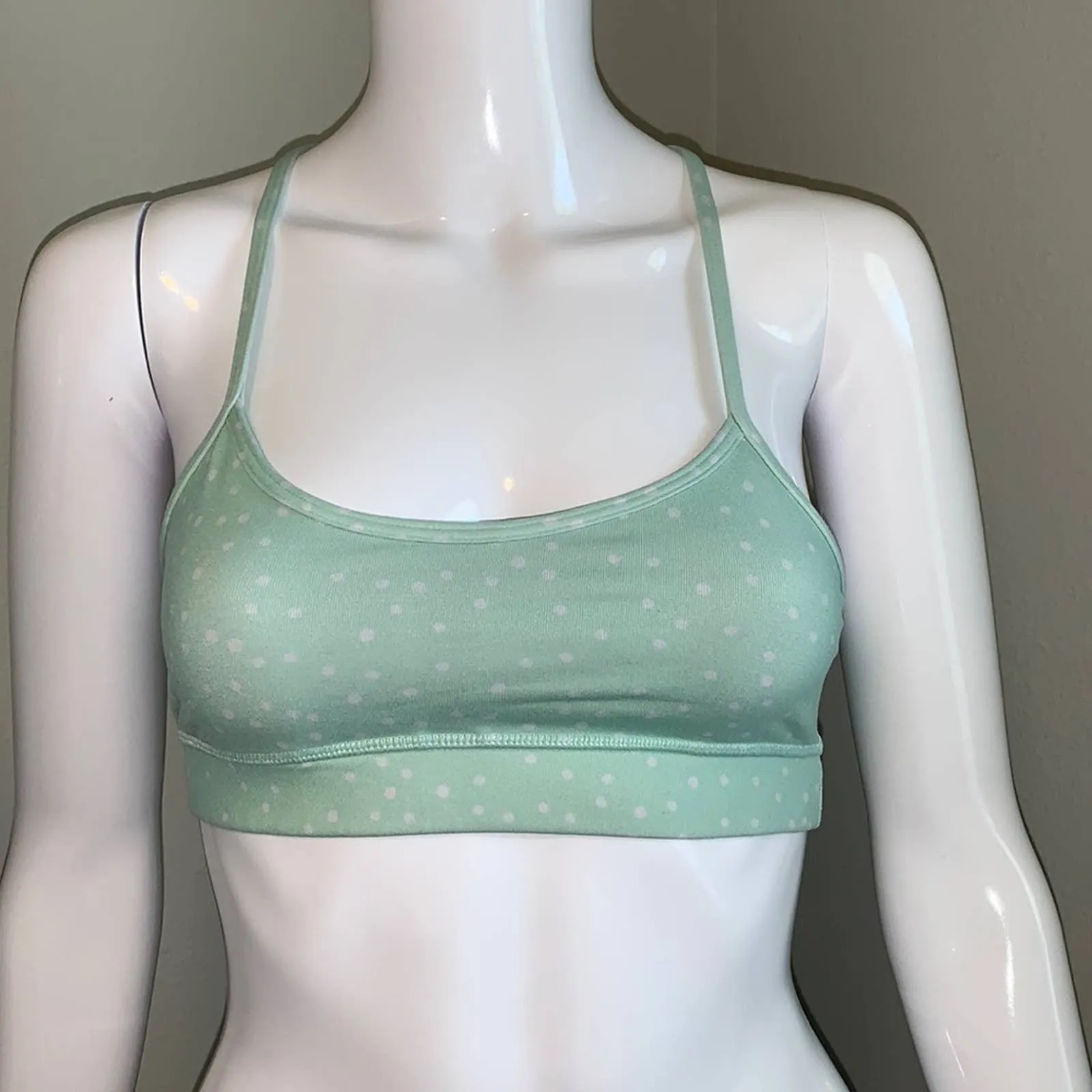 Size XS Lululemon Flow Y Bra IV in Petit Dot Fresh Teal / Fresh Teal