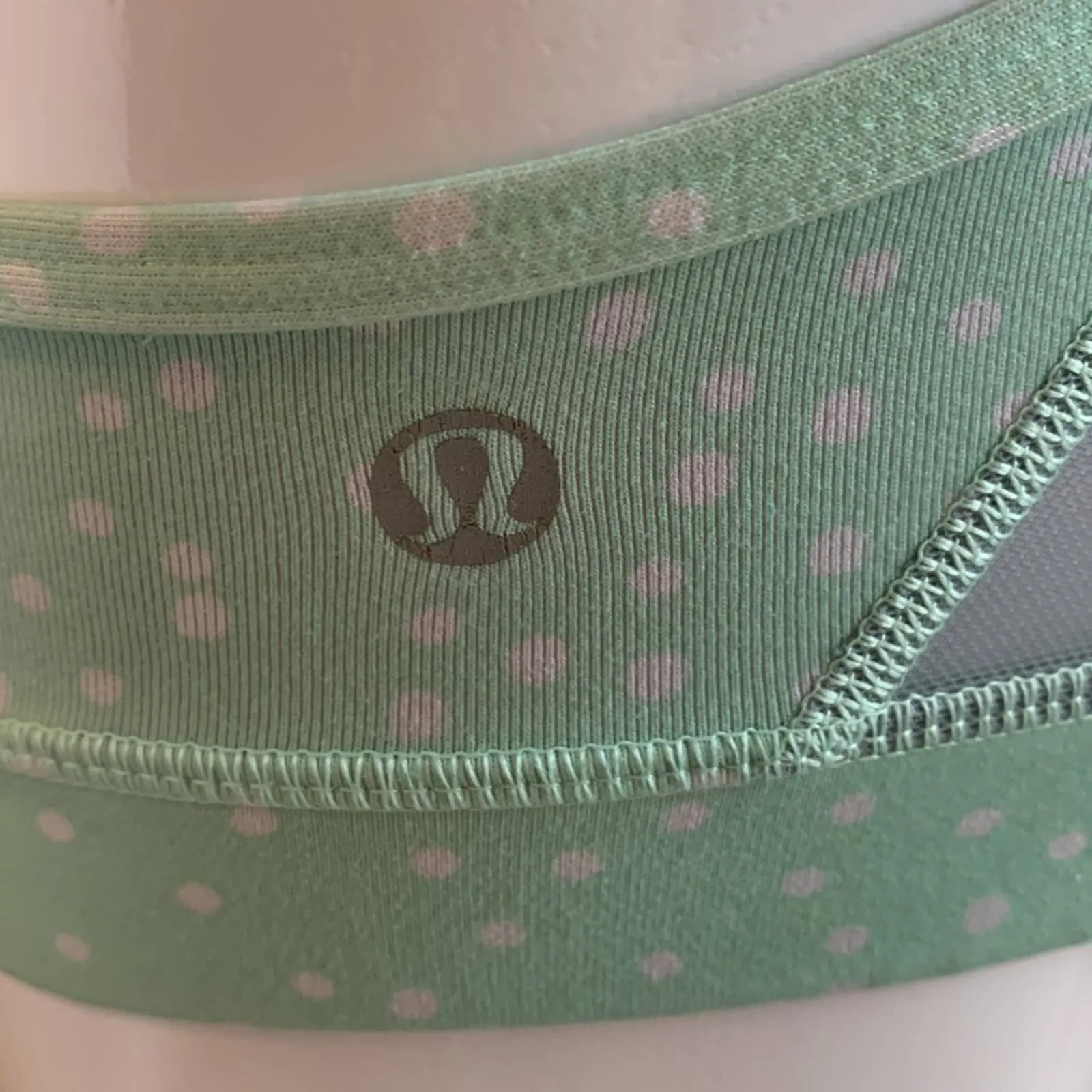 Size XS Lululemon Flow Y Bra IV in Petit Dot Fresh Teal / Fresh Teal