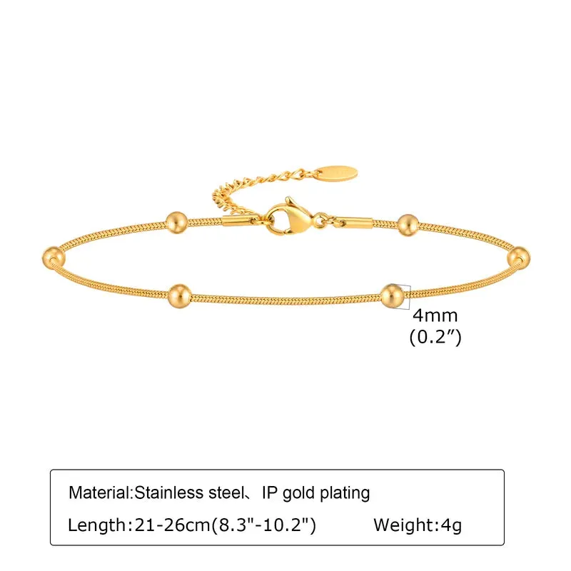Sleek Gold Ball Anklet