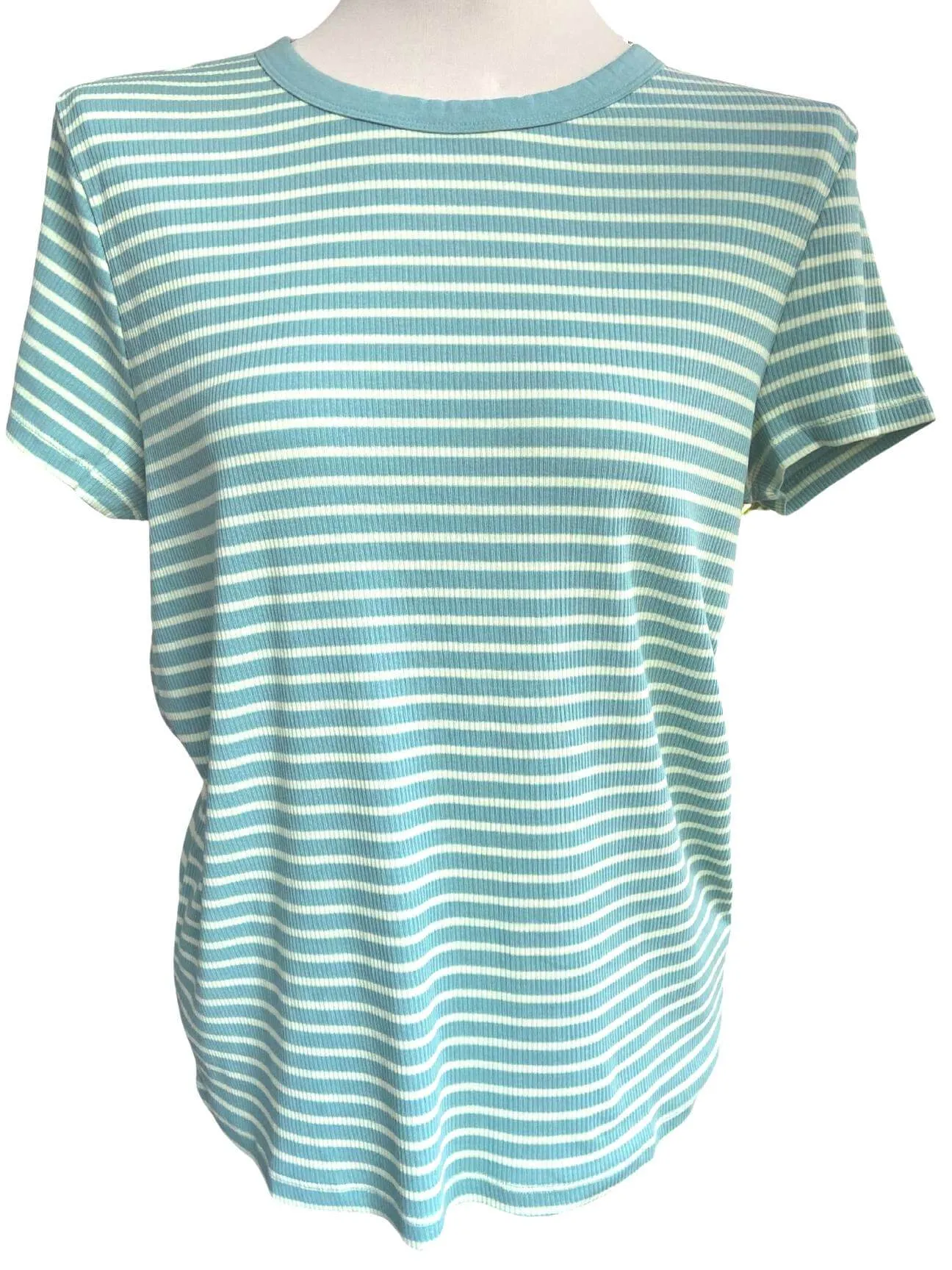 Soft Summer Moss Yellow Stripe Tee
