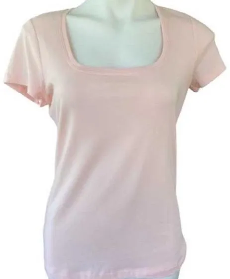 Soft Summer Pink Square-Neck T-shirt