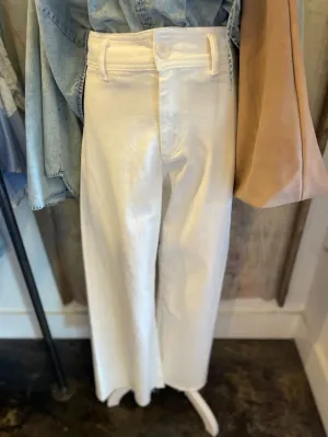 Straight Leg Wide Detail Denim Pants