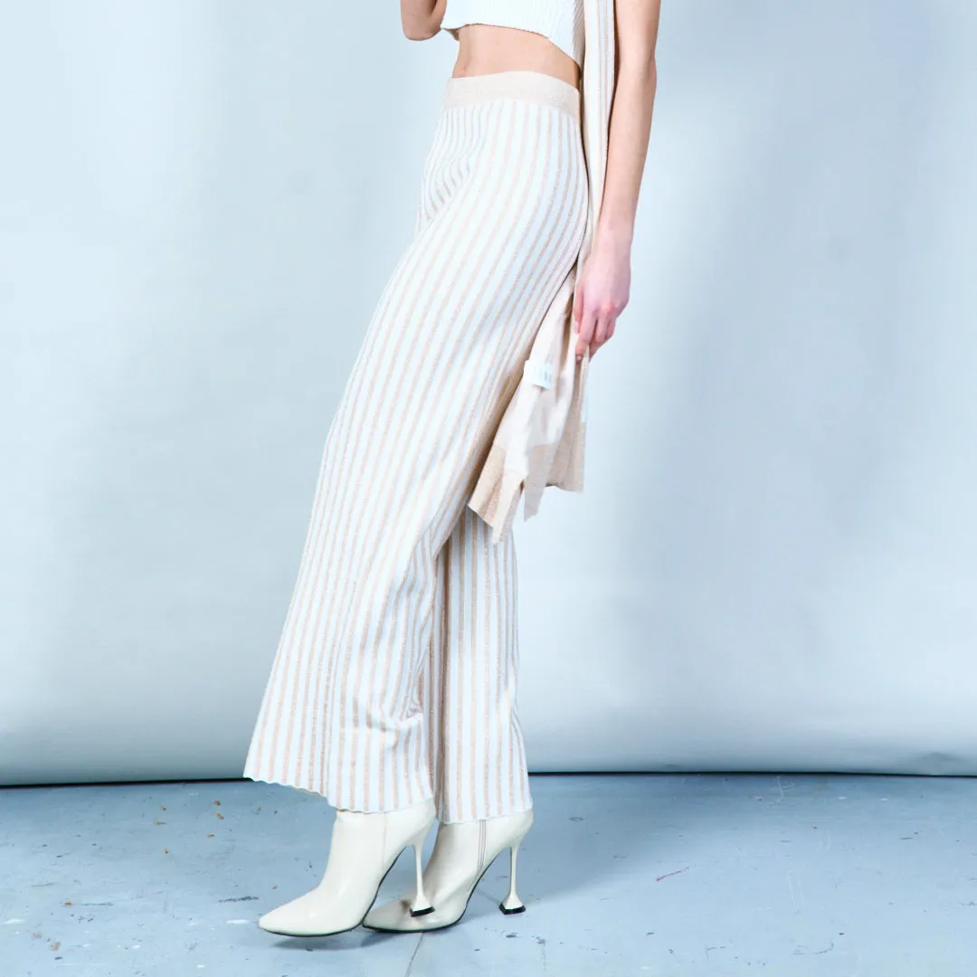 Striped knit vest and pants set wholesale