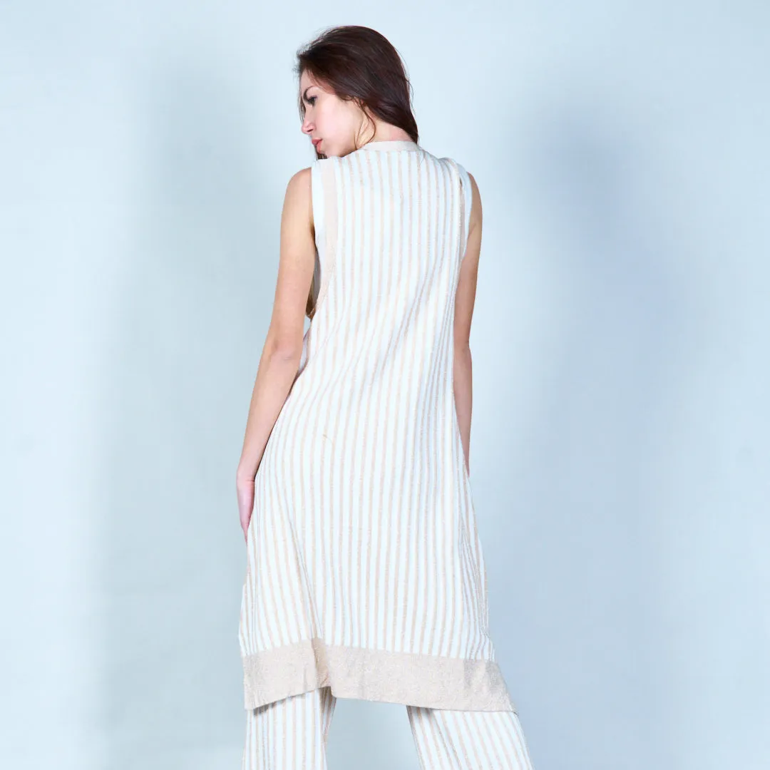 Striped knit vest and pants set wholesale