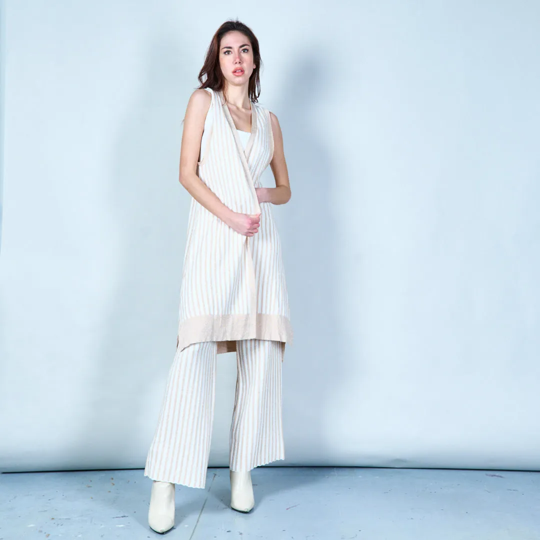 Striped knit vest and pants set wholesale