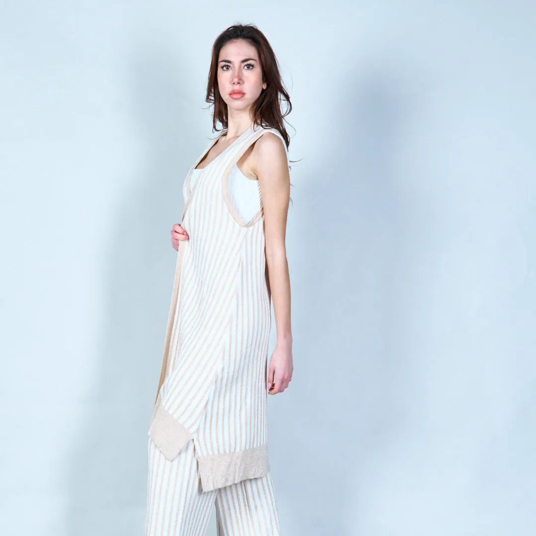 Striped knit vest and pants set wholesale