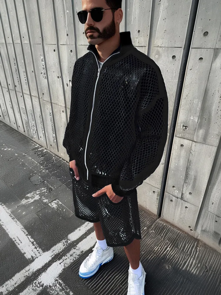 Stylish Hollow Mesh 2-Piece Set