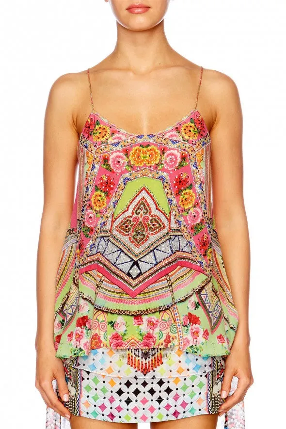 T Back Shoestring Top- Hani Honey
