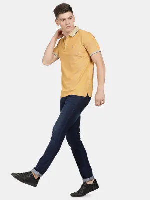 T-Base Men Striped Polo Collar Cotton T-Shirt