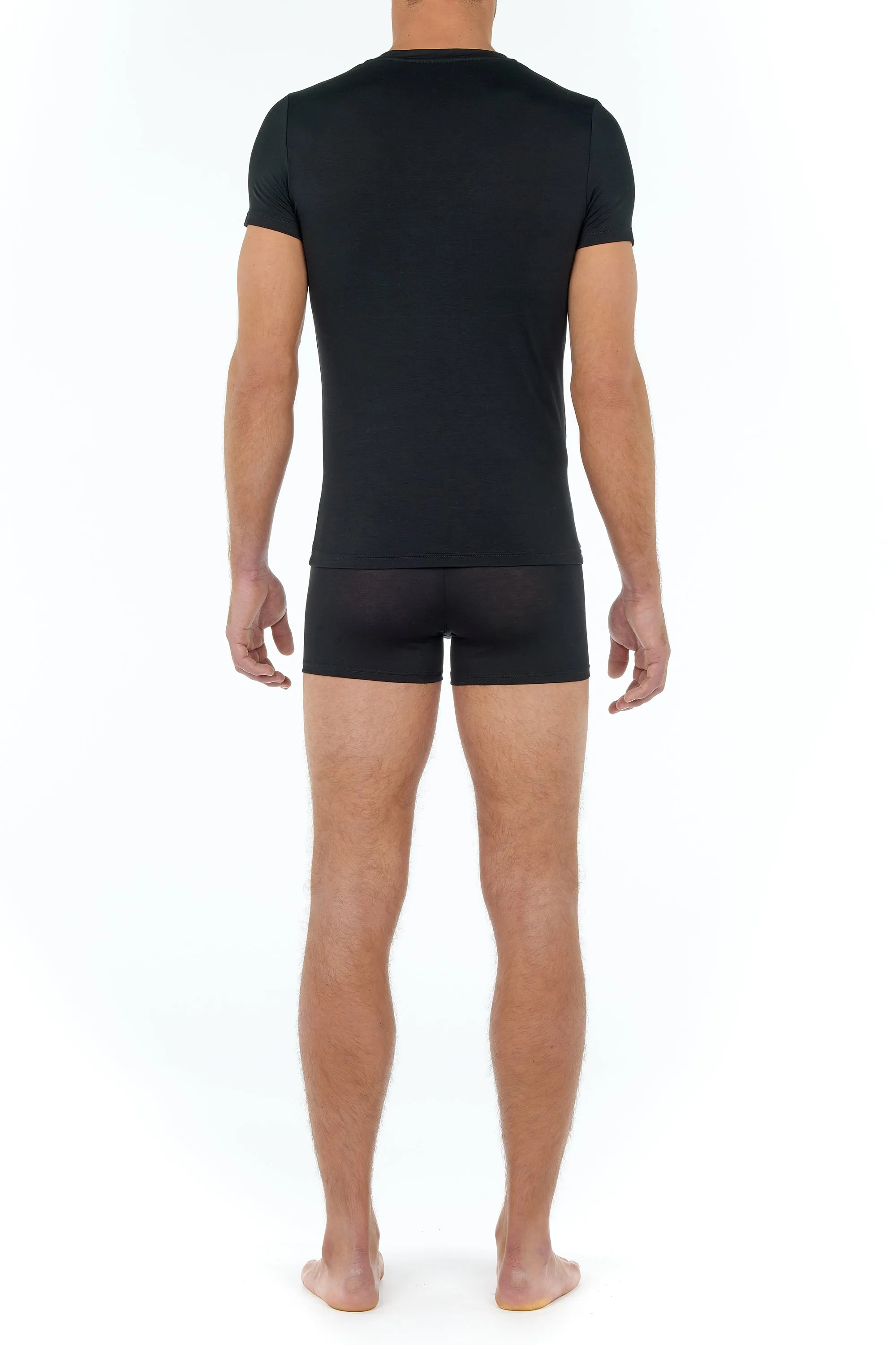 Tencel Soft V-Neck T-Shirt, Black