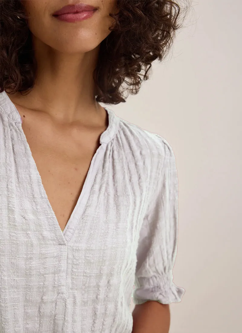 Textured Short Sleeve Gauze Top