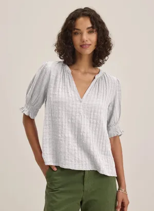 Textured Short Sleeve Gauze Top