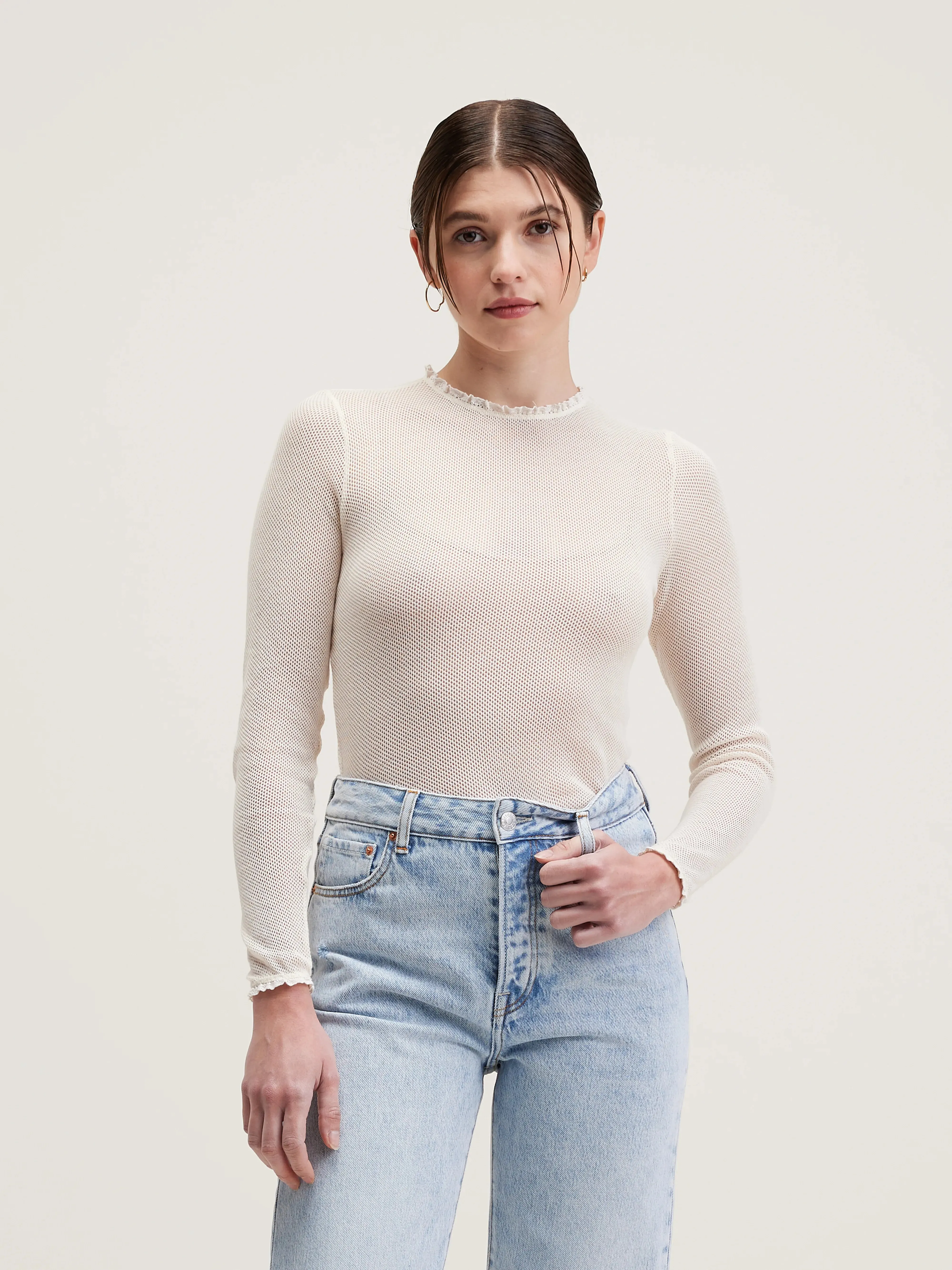 Vibke long-sleeve t-shirt (242 / W / CREAM)