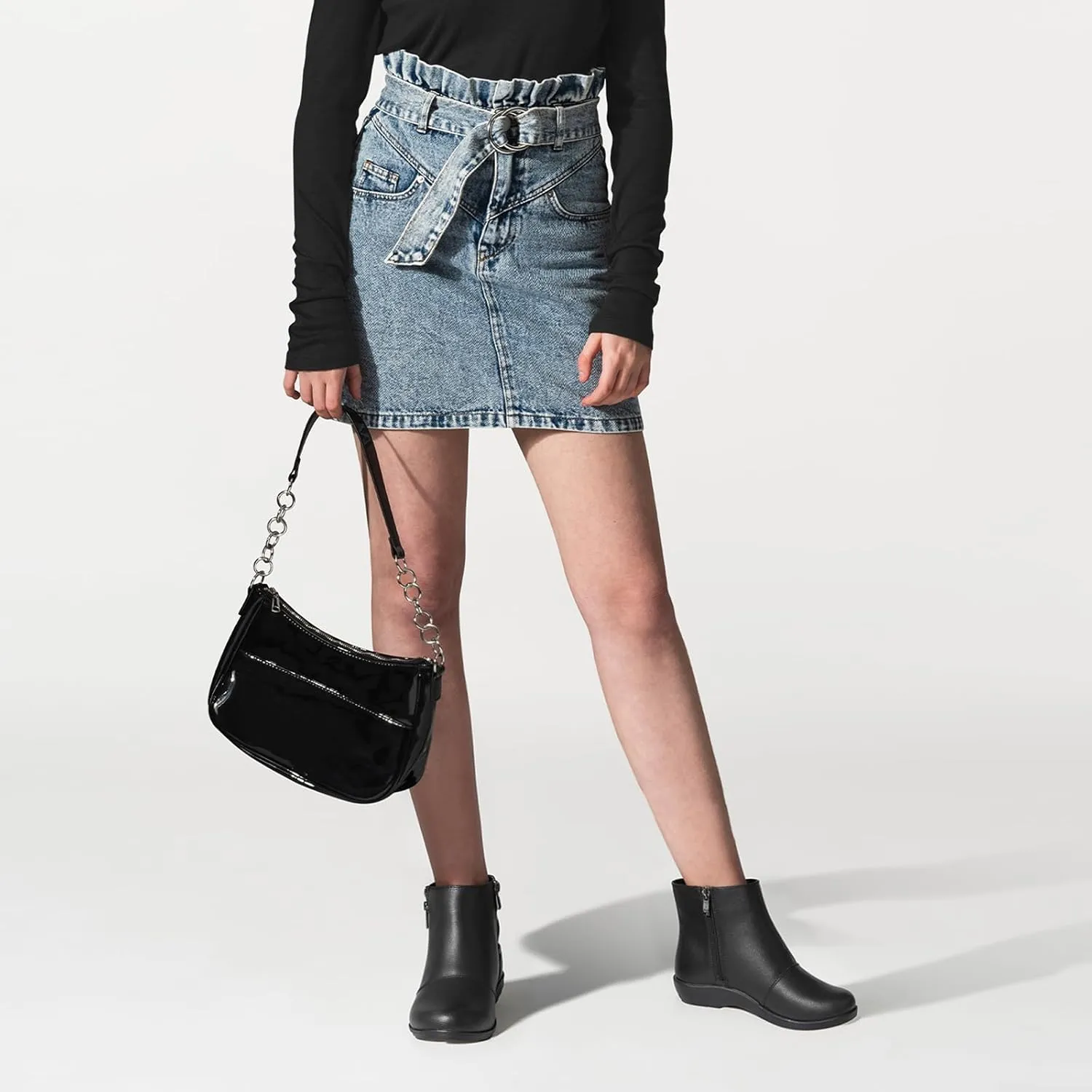 Women's Ankle Boots Flat Booties Ruched Casual Short Boots Arch Support Comfortable Walking Boots for Women