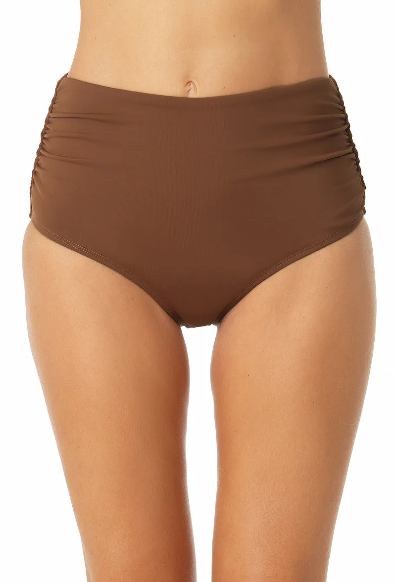 Women's Live in Color Convertible High Waist Shirred Swim Bottom