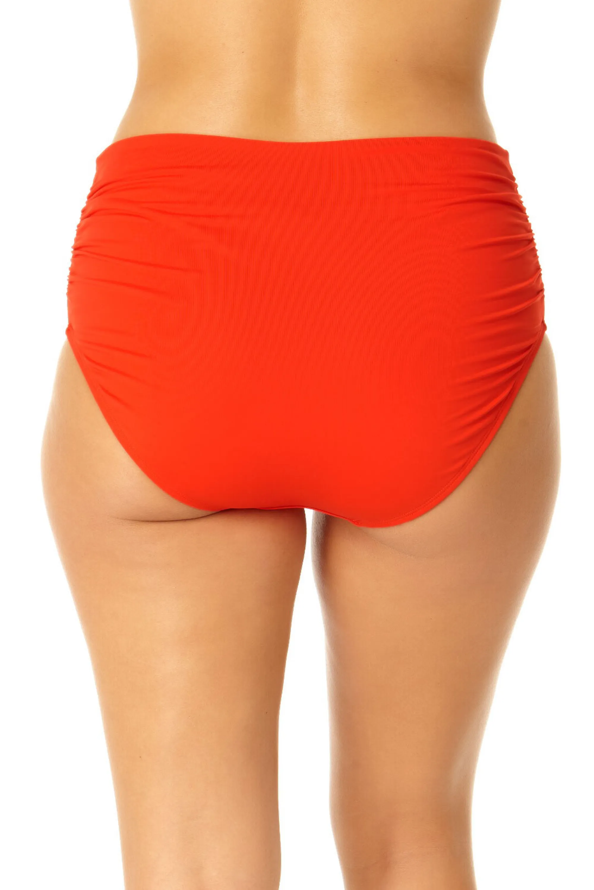 Women's Live in Color Convertible High Waist Shirred Swim Bottom
