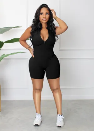Women's Summer Jumpsuit Solid Color Vest Shorts Casual V Neck Bodysuit