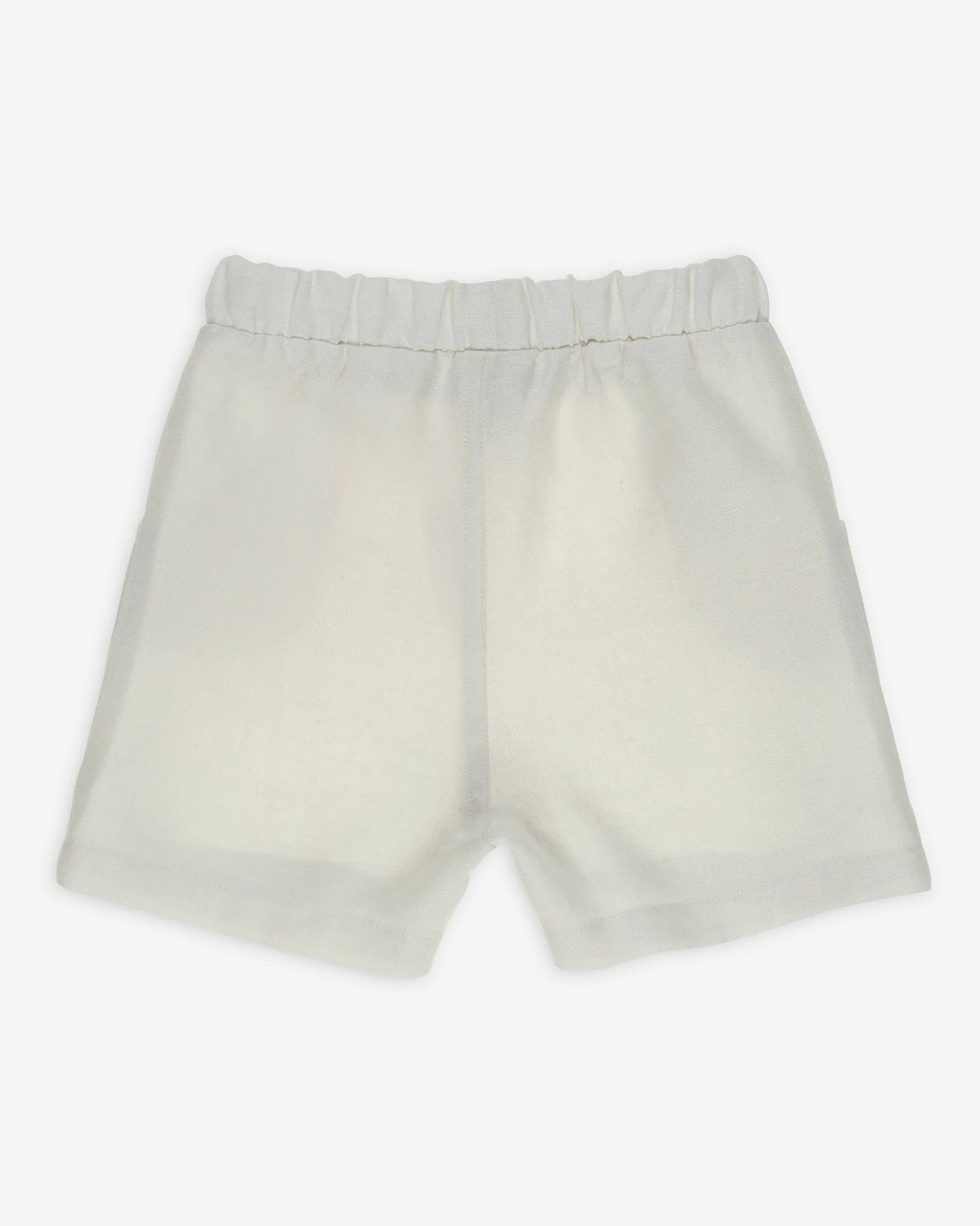 Yell-Oh Ecru Linen Bermuda Shorts